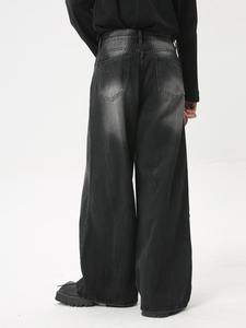 Jeans baggy pour homme de style vintage personnalisé, tissu en denim extensible doux et respirant, lavage clair, pantalon à jambes larges - Product Image 6