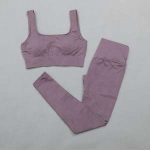 Conjuntos de Fitness para gimnasio con estiramiento activo para mujer, Sujetador deportivo para mujer, pantalones cortos ajustados a glúteos, traje de Yoga de 2 piezas con cordón para entrenamiento para correr - Product Image 4