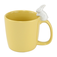 4 Pcs Cute Easter Bunny Rabbit Embossed Sets Dinnerware Ceramic Catering Servant Plats Cup Plate Cup Holder Mug Dinnerware Set
