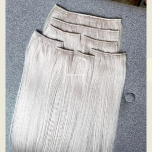 Ensemble complet d'extensions de cheveux vietnamiennes CLIP IN faites avec la technique slave offrant un volume naturel léger - Product Image 3