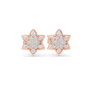 0.236 CT Lab Diamond Floral Earrings VVS-VS EF Clarity 18KT, 14KT, 10KT Gold & 925 Silver Rose, Yellow, White Gold & - Product Image 3
