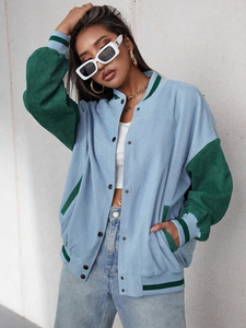 2025 Custom Varsity <b>Leather</b> Jacket for Women Breathable Cotton Fleece Cropped <b>Coat</b> Ladies Letterman <b>Coat</b> Women's Varsity Jacket - Product Image 5