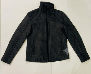 <b>Men</b> American Letterman Baseball School Team Varsity <b>Jacket</b> Black Real Leather Sleeves Black/<b>White</b> Lines - Product Image 4