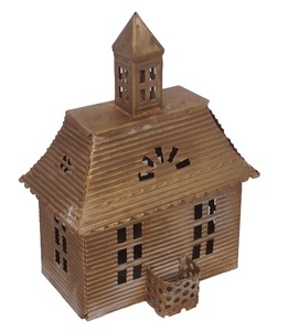 Casa Natural pequeña casa de hierro acabado Gris aspecto Natural para decoración del hogar Diwali regalos casa sala de estar decorativa granja - Product Image 4