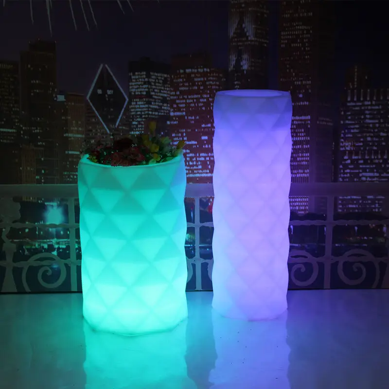 Factory price light up outdoor led illuminated flower plant pots color changing led garden flower pot waterproof led flower pot