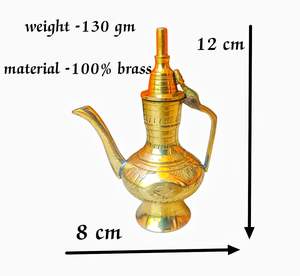 Récipient à eau en laiton, vase à verser, carafe à eau fonctionnelle, pot de table, porte-liquide pour boire de l'eau, style antique, maison - Product Image 3