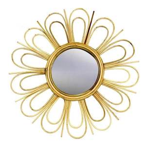 Nuevos estilos, superventas, 2025, espejo, flor de ratán, bucle de mimbre para decoración del hogar, decoraciones tejidas a mano para el hogar de lujo - Product Image 1