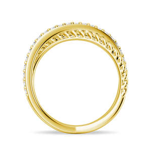 18K Gold Wedding Band with Round Cut Moissanite Diamond Elegant 18K Gold <b>Ring</b> - Product Image 4