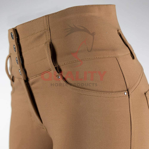 Collants d'entraînement équestre pour femmes avec ceinture de soutien en tissu doux au toucher assurant l'ajustement pendant l'équitation active - Product Image 3