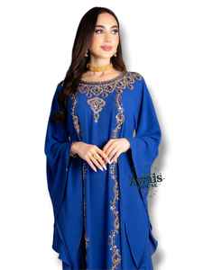 Abaya en satin de soie modeste en gros à Dubaï, manches longues, longueur au sol, broderie, caftan, vêtements islamiques, robe pour femmes, coupe droite - Product Image 4