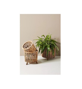 Handmade Decorative Rattan Weaved Iron Planters Customized Design Indoor and Outdoor Flower <b>Pots</b> Handmade Planters - Product Image 5