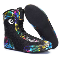 Chaussures de boxe et d'haltérophilie professionnelles pour hommes en cuir durable et en caoutchouc avec maille respirante confortable pour la lutte hivernale