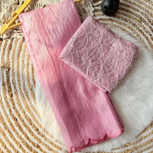 Saree de travail Designer Brits Cut avec séquence et tissu filet doux pour toutes les occasions - Product Image 1