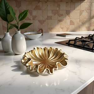 Bol décoratif de luxe en métal pur sans BPA écologique lave-vaisselle Table à manger pièce maîtresse élégante Style Vintage maison - Product Image 6