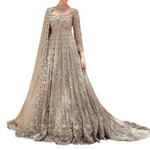 Robes de mariée de luxe 2025, col haut, manches longues, robe de mariée élégante, robes de soirée du Pakistan - Product Image 1