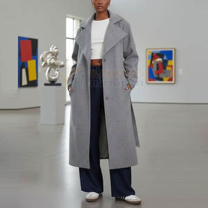 Abrigo Largo Cruzado Personalizado, Abrigo Largo Clásico, Abrigo Largo de Alta Calidad para Mujer, Gabardina - Product Image 4