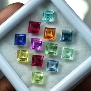 5 Mm 12 Pcs Đa <span class=keywords><strong>Sapphire</strong></span> Vuông Cắt Đa Màu Sắc Loose Đá Quý Cho Đồ Trang Sức Mỹ - Product Image 4
