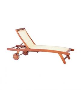 Chaise longue extérieure en bois massif Briant Teak de haute qualité avec finition naturelle pour mobilier d'extérieur - Product Image 4