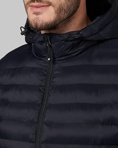 Veste d'hiver à bulles d'air pour hommes avec logo personnalisé Veste utilitaire d'extérieur en nylon épais et chaud à capuche détachable - Product Image 2