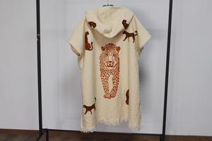 Turkish Poncho 100% Cotton Natural Dye Short Hoodie Wear Black Home Hotel Spa <b>Beach</b> Good Quality Large Size Best Price - Product Image 2