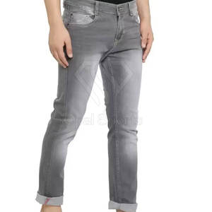 กางเกงยีนส์ผู้ชายแบบลำลองมีกระดุมน้ำหนักเบาสีออกแบบได้ตามต้องการ - Product Image 4