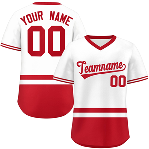 Camiseta de Béisbol Personalizada, Uniforme de Equipo Rojo y Blanco, Camiseta de Softbol Transpirable - Product Image 2