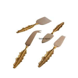 Juego de Cubiertos de Acero Inoxidable Chapado en Oro con Acabado de Espejo, Diseño Moderno y Artesanal, Mango Corto, para Cocina - Product Image 6