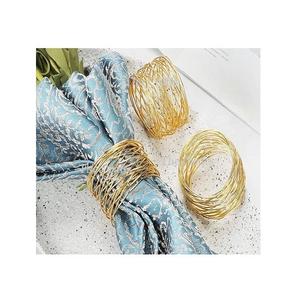 Anneau de serviette en fil de fer au design admirable, couleur or, pour la table à manger, anneau de serviette décoratif au meilleur prix - Product Image 1
