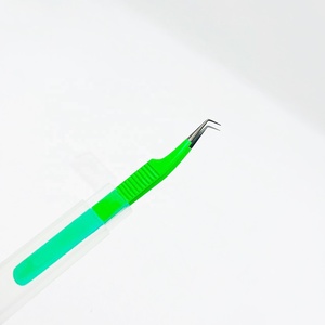 คีมหนีบขนตาสีดำเคลือบผงสีเขียวคุณภาพระดับพรีเมียมแหนบด้ามจับทำจากเหล็กทนทาน - Product Image 6