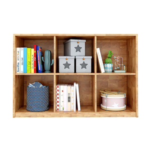Natural Rubber Wood <b>6</b>-<b>drawer</b> Bookshelf 117x40x82cm for Living Room Standing Type KGS019 - Product Image 1
