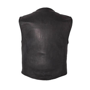 Chaleco de cuero de moto de alta calidad a bajo precio, logotipo personalizado, Chaleco de cuero ligero para hombre - Product Image 2