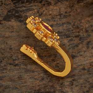 Vintage Nath Wedding <b>Ruby</b> Flower Shape 10K Gold Prong Setting <b>Necklace</b> 176295 - Product Image 3
