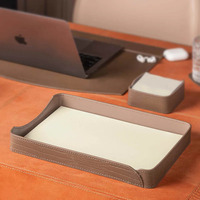 Ensemble de bureau en cuir haut de gamme accessoires de bureau organisateur carte de visite stylo crayon téléphone portable support de papeterie boîte de rangement