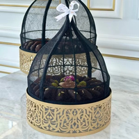 Penjualan paling laris nampan coklat logam buatan tangan desain Arab nampan hitam aman dan grosir baru piring & piring