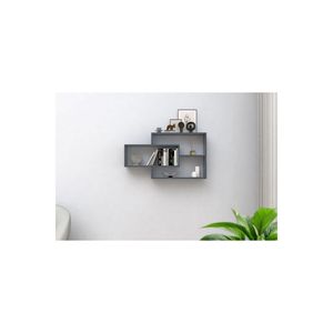KARO Modern Anthracite Suntalam Material Three-layer <b>Wall</b> <b>Shelf</b> for Home Decor Practical Functional Storage Solution for Living - Product Image 1