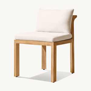 Chaise de salle à manger en cadre en bois de teck massif avec coussin inclus et matériau de haute qualité pour une utilisation intérieure et extérieure - Product Image 4