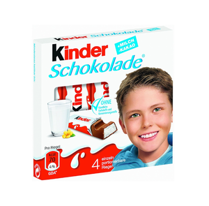 Lot de 4 Kinder Riegel 50g, directement de l'usine, de Ferrero Allemagne, avec enrobement de chocolat au lait entier à 40 % et 18 % de lait entier. - Product Image 3