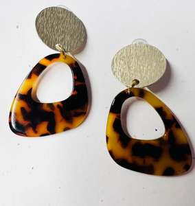 Boucles d'oreilles pendantes en résine moderne, écologiques, faites à la main, pour femmes et filles, design moucheté, bijoux tendance - Product Image 4