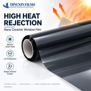Película de Tinte para Ventanas de Automóvil, Nano Cerámica OEM Directo de Fábrica, <span class=keywords><strong>TESR</strong></span> 60%, VLT 5%, 95% IRR, 99% Bloqueo UV, Antideslumbrante - Product Image 1