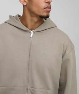 Ventes en gros de sweats à capuche pour hommes de haute qualité 100% coton avec fermeture éclair, logo personnalisé, couleurs et tailles variées - Product Image 3