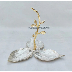 ชามสเตนเลสที่มีที่จับสำหรับตกแต่งลายใบไม้ทำจากอะลูมิเนียมวัสดุแฟนซีสำหรับตกแต่งแบบพรีเมียมกำหนดโลโก้ได้เอง - Product Image 3