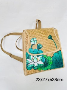 กระเป๋าเป้สะพายหลังหญ้าสานด้วยมือให้สัมผัสถึงธรรมชาติเหมาะสำหรับนักเรียนทริปเดินป่าออกนอกสถานที่หรือเดินเล่นแบบสบายๆ - Product Image 5