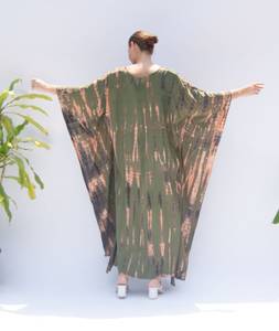 Haute qualité femmes caftan à manches courtes lâche imprimé fleuri Maxi robe caftan pour les femmes grande taille tenue décontracté été caftan robe - Product Image 6