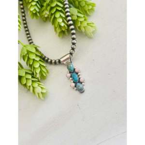 Colgante de Plata de Ley Navajo con Diseño de Ancla y Turquesa Multicolor Hecho a Mano en India - Product Image 3