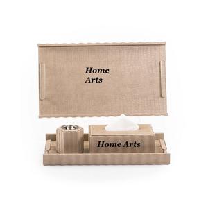 Brûleur d'encens en cuir fait à la main Bakhoor Design admirable Forme personnalisée Mabkhar avec plateau et boîte à mouchoirs - Product Image 6