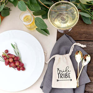 Bride Tribe 6-Pack Cotton Canvas Wedding Favor Bags Custom Logo for <b>Bracelets</b> Clothing Watches Customized Promotion Packaging - Product Image 3