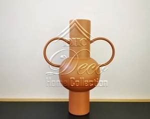 แจกันดอกไม้โลหะสีส้มด้าน-แจกันดอกไม้เหล็กทำมือสำหรับตกแต่งบ้านและการตกแต่งห้องนั่งเล่น - Product Image 3