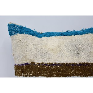 Oreiller Kantha en laine multicolore patchwork 16x16 pouces Coussin décoratif tissé avec motif vintage - Product Image 2