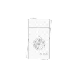 Serviettes de table de poche Kanguro blanches 40x40cm avec motif Bola argenté, 480 pièces, B2B - Product Image 1
