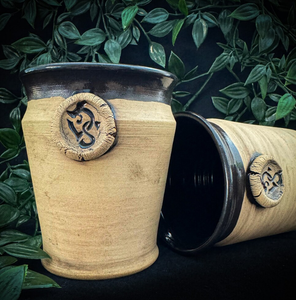 Handmade Ceramic Mead Mug in Modern Viking Design Viking Drinking Mugs Anniversary Gift Husband Gifts Couples Gift Christmas - Product Image 1